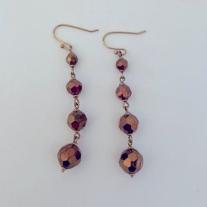 Bronze and gold drop earrings